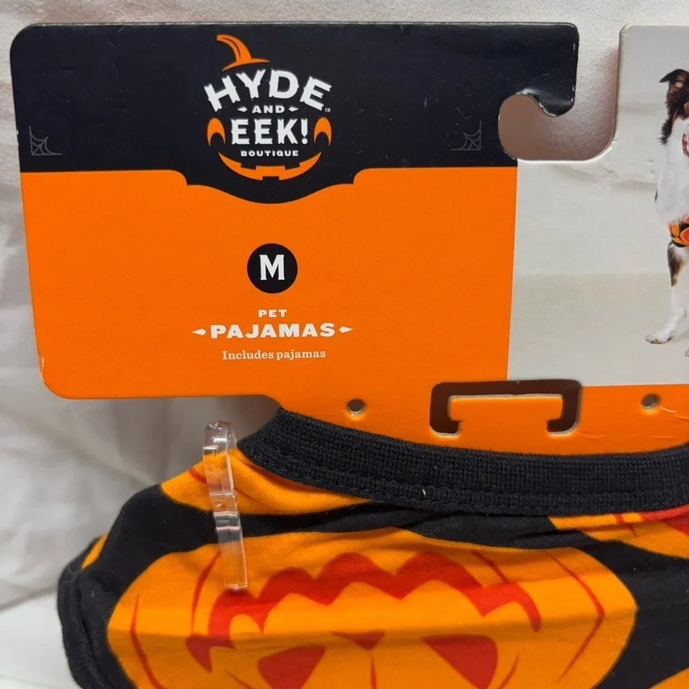 Hyde Eek! Dog Halloween Pumpkin Pet Pajamas Black and Orange- size medium 40lbs